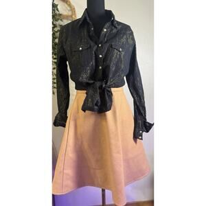 Vintage Wrangler Black Gold Western Shirt Maximalist Cowgirls Y2k Cabincore